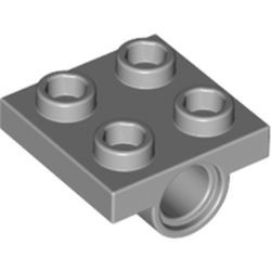 2817-86G Platte plaat 2x2 met 2 pingaten onder grijs, licht (blauwachtig) gebruikt *6K09