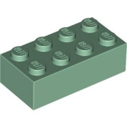 3001-48G Steen 2x4 groen, zandkleurig gebruikt *1A061