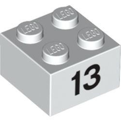 3003pb047-1 Steen 2x2 opdruk 13 wit NIEUW *5K0000