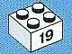 3003pb053-1 Steen 2x2 opdruk 19 wit NIEUW *5K0000