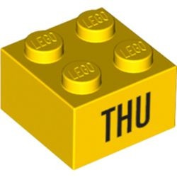 3003pb070-3 Steen 2x2 opdruk THU geel NIEUW *5K0000