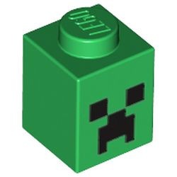 3005pb018-6 Steen 1x1 Minecraft Creeper Face groen NIEUW *0K0000