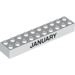 3006pb002-7 Steen 2x10 opdruk NOVEMBER andere zijde DECEMBER wit NIEUW *5K0000