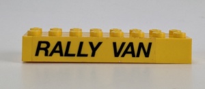 3006pb03-3G Steen 2x8 RALLY VAN (Sticker) geel gebruikt *5V13-02