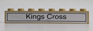 3008pb043-2G Steen 1x8 KINGS CROSS (Sticker) crème gebruikt *5V08-10