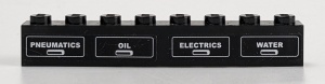 3008pb117L-11G Steen 1x8 PNEUMATICS OIL ELECTRICS en WATER (Sticker) zwart gebruikt *5V08-09