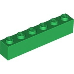 3009-6G Steen 1x6 groen gebruikt *1A023
