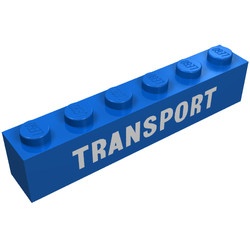 3009p02-7G Steen 1x6 TRANSPORT volle letters blauw gebruikt *5V06-09