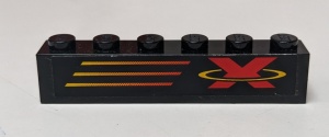 3009pb072R-11G Steen 1x6 X-Treme Team Logo RECHTS (Sticker) zwart gebruikt *5V06-12