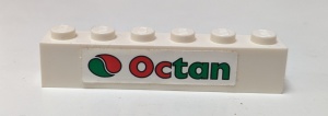 3009pb120-1G Steen 1x6 OCTAN en Logo (Sticker) wit gebruikt *5V06-04