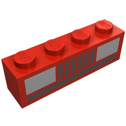 3010p08-5G Steen 1x4 koplampen rood gebruikt *5V04-08