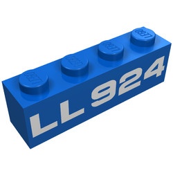 3010p924-7G Steen 1x4 met LL 924 blauw gebruikt *5V04-14