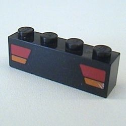 3010pb003-11G Steen 1x4 rode en oranje koplampen zwart gebruikt *5V04-17