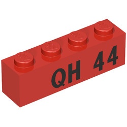 3010pb034-5G Steen 1x4 QH 44 rood gebruikt *5V04-10