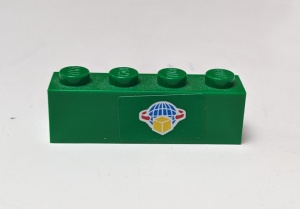 3010pb123-6G Steen 1x4 pakketje (Sticker) groen gebruikt *5V04-20