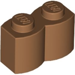 30136-150G Steen 1x2 gewelfd (pallisaden) caramel, midden gebruikt *1R005