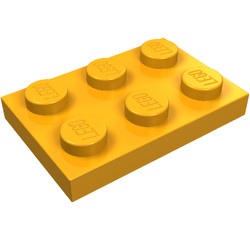 3021-31 Platte plaat 2x3 oranje, midden NIEUW *1B202