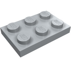 3021-86 Platte plaat 2x3 grijs, licht (blauwachtig) NIEUW *1B200
