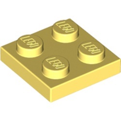 3022-103 Platte plaat 2x2 geel, lichthelder NIEUW *1B199