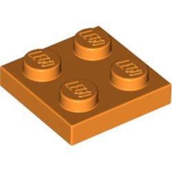 3022-4G Platte plaat 2x2 oranje gebruikt *1B362