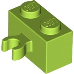 30237-34 Steen aangepast 1x2 met clip lime NIEUW *1B039