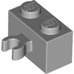 30237-86G Steen aangepast 1x2 met clip grijs, licht (blauwachtig) gebruikt *1L042