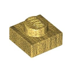3024-115 Platte plaat 1x1 goud, parel NIEUW *1B166