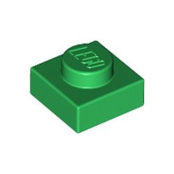 3024-6G Platte plaat 1x1 groen gebruikt *1B366