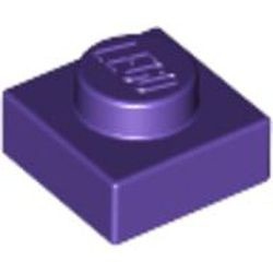 3024-89 Platte plaat 1x1 paars, donker NIEUW *1B167