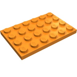 3032-4G Platte plaat 4x6 oranje gebruikt *1A038