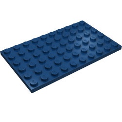3033-63 Platte plaat 6x10 blauw, donker NIEUW *5K0000