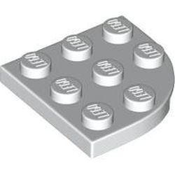 30357-1G Platte plaat 3x3 afgeronde hoek wit gebruikt *1G008