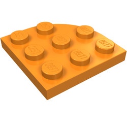 30357-4 Platte plaat 3x3 afgeronde hoek oranje NIEUW *1B234
