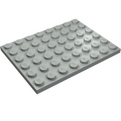 3036-9 Platte plaat 6x8 lichtgrijs (klassiek) NIEUW *5K0000