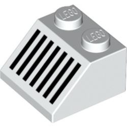3039p05-1G Dakpan bedrukt 45 2x2 met 7 zwarte strepen wit gebruikt *5R000
