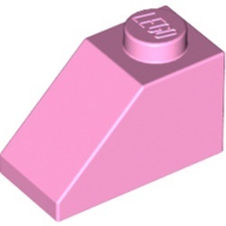 3040-104 Dakpan 45 graden 1x2 roze, helder NIEUW *1B131