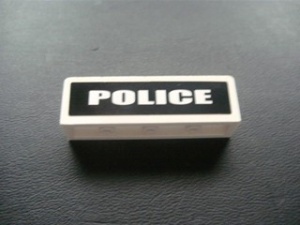 30413pb019-1G Paneel 1x4 POLICE wit gebruikt *0D0000