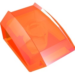 30602-18 Dakpan rond 2x2 ribbeltjes (geen noppen bovenop) transparant neonoranje NIEUW *1B187