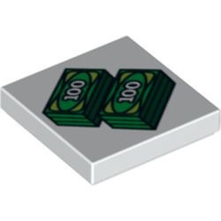 3068bpb0464-1G Tegel 2x2 Twee stapels dollarbiljetten wit gebruikt *5T05-11