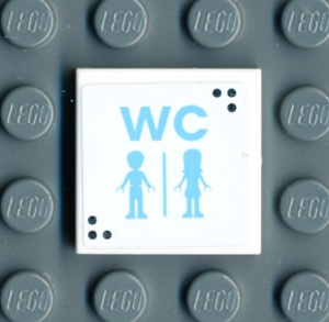 3068bpb0781-1G Tegel 2x2 WC (Sticker) wit gebruikt *5T05-12