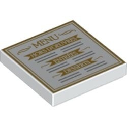 3068bpb0819-1 Tegel 2x2 Menu wit NIEUW *