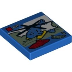3068pb0937-7 Tegel 2x2 LEGO City Set doos blauw NIEUW *