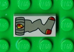 3069bpb0007-9G Tegel 1x2 Gekreukelde sok lichtgrijs (klassiek) gebruikt *5T02-14