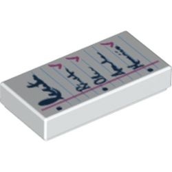 3069pb0989-1 Tegel 1x2 met checklist wit NIEUW *