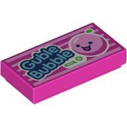 3069pb1063-47 Tegel 1x2 Gubble Bubble roze, donker NIEUW *1L000