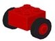 3137c01assy1-5G Steen ROOD 2x2 wielen RODE naaf GLADDE band rood gebruikt *5W000