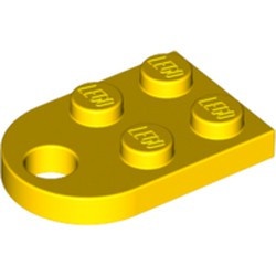 3176-3 Platte plaat 2x2 met gat voor trekhaak (oog) geel NIEUW *1B326