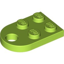 3176-34 Platte plaat 2x2 met gat voor trekhaak (oog) lime NIEUW *1B326