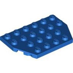 32059-7 Platte plaat 4x6 twee afgekapte hoeken (8+12 noppen) blauw NIEUW *5A027