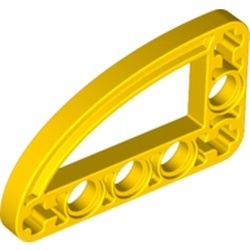 32250-3G Technic, Hefbalk 3x5 met kwart elipse (raam) geel gebruikt *1D000
